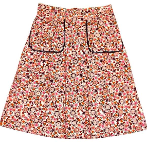 Vintage Floral A-Line Skirt Womens M Retro 60s 70s Phoebe Buffay‎ Cottage Fairy - Picture 9 of 9